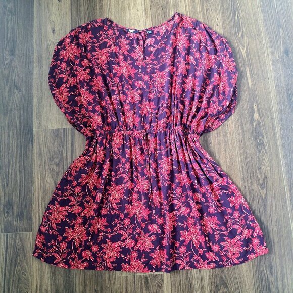 💙 Lands End Oversized Tunic Cover Up Dress Cover up Waiststring 100% Viscose - Picture 9 of 9